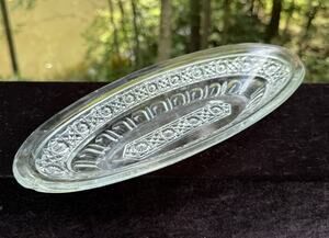 EAPG 1913 Higbee John B Gala/ Hawaiian Oval Celery Dish Pressed Glass *Damage